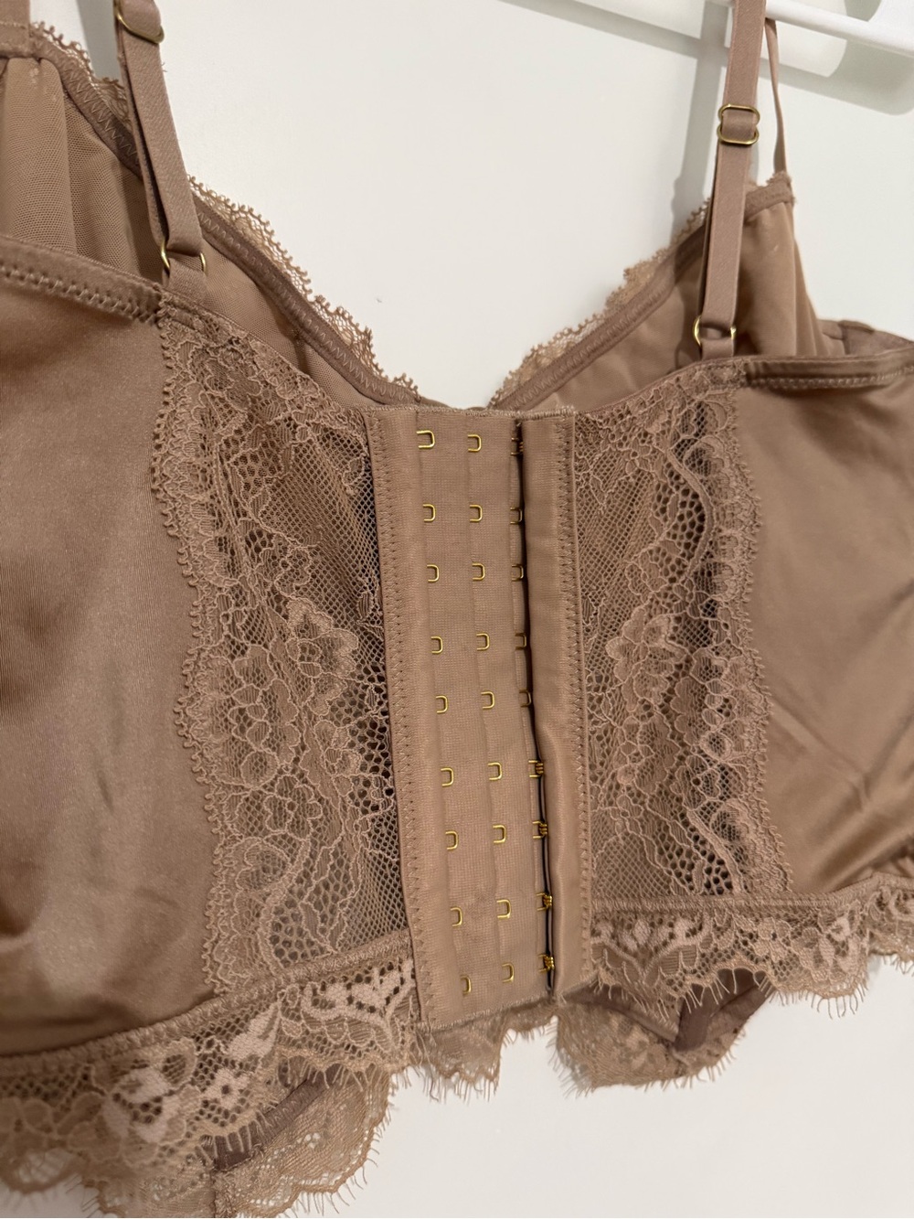 Abercrombie Lace Bustier Crop Top — Taupe - Picture 4 of 6
